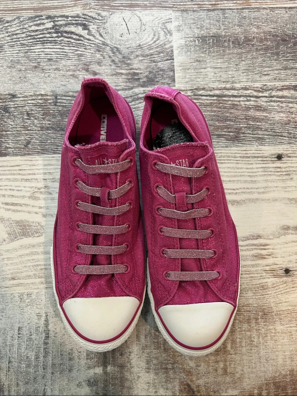 Converse Low Top Sneakers - Sparkly Magenta